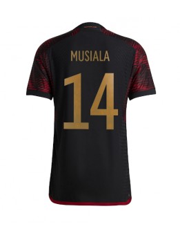 Moški Nogometna dresi replika Nemčija Jamal Musiala #14 Gostujoči SP 2022 Kratek rokav
